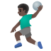 man playing handball, dark skin tone